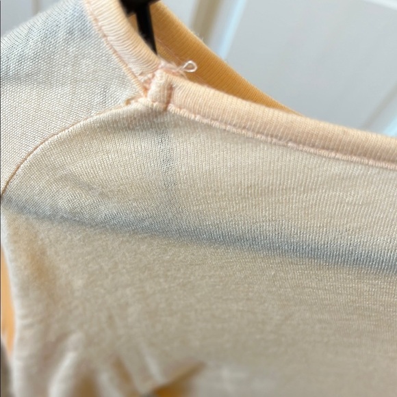 Bordeaux Semi Sheer Peachy Orange Dolman Sleeve Boxy Fit Blouse - Size Small - Picture 9 of 10